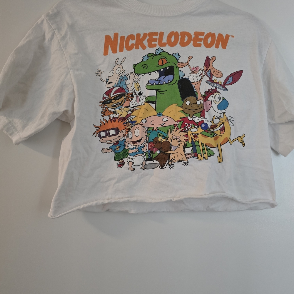 Nickelodeon & Bahamas LOT 2 Womans  Crop Top  Graphic T-Shirts M And L